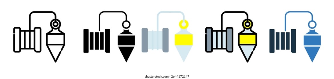 Plumb Bob Icon Multiple Style Vector Illustration