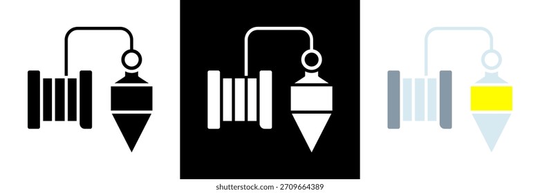 Plumb Bob Icon Set Ilustración vectorial de glifos
