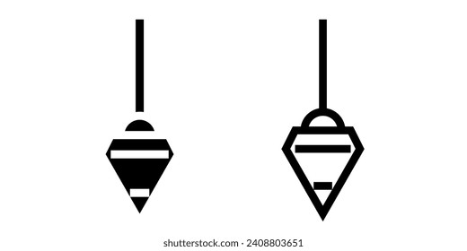 plumb bob icon, sign, or symbol in glyph and line style isolated on transparent background. Vector illustration