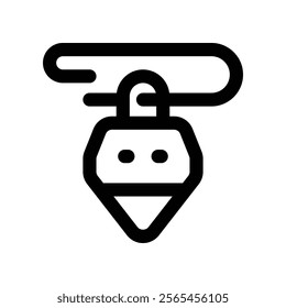 plumb bob icon. vector line icon for your website, mobile, presentation, and logo design.