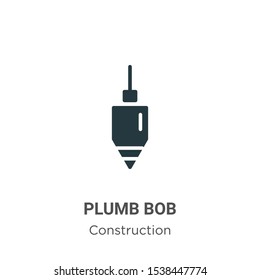 Plumb bob vector icon on white background. Flat vector plumb bob icon symbol sign from modern construction collection for mobile concept and web apps design.