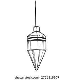 Plumb bob Vector línea arte dibujado a mano ilustración