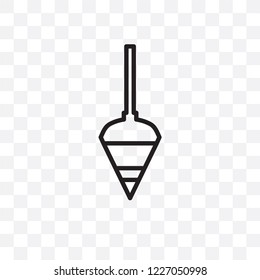 Plumb bob vector linear icon isolated on transparent background, Plumb bob transparency concept can be used for web and mobile