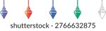 Plumb Bob Vertical Alignment Vector Icon Set vol 1872