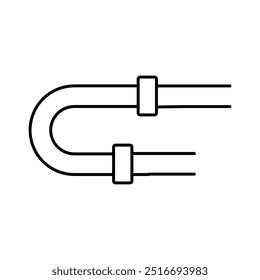 Icono de línea premium de plomería. Ilustración simple negra plana de Vector para Web y App.. eps