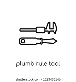 Plumb rule tool icon. Trendy modern flat linear vector Plumb rule tool icon on white background from thin line Construction collection, editable outline stroke vector illustration