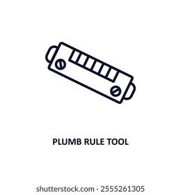 plumb rule tool outline icon.  Thin line icon from construction tools collection. Editable vector isolated on white background