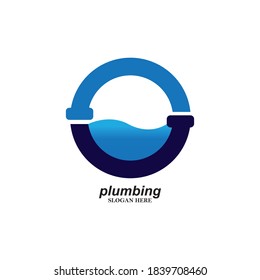 Plumb Service logo designs Template with water symbol, Plumbing logo designs vector
