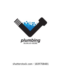 Plumb Service logo designs Template with water symbol, Plumbing logo designs vector
