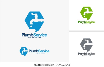 Plumb Service logo template, Plumb Installation logo Designs vector