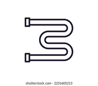 Plumb vector line icon. Premium quality logo for web sites, design, online shops, companies, books, advertisements. Black outline pictogram isolated on white background 
