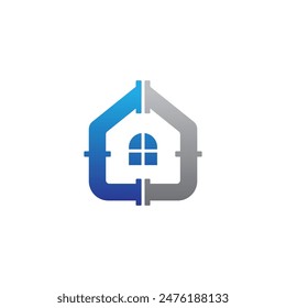 plumber abstract logo modern style