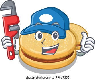 Plumber alfajores isolated with in the mascot