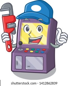 Plumber arcade machine in the cartoon shape