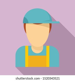 Plumber avatar icon. Flat illustration of plumber avatar vector icon for web design