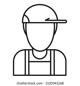 Plumber avatar icon. Outline plumber avatar vector icon for web design isolated on white background