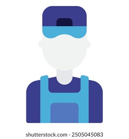Plumber avatar job icon illustration