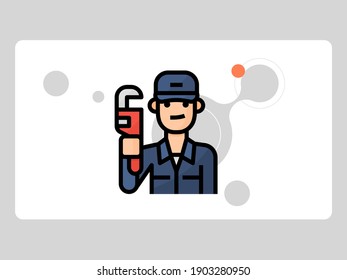plumber avatar on white background