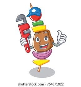 Plumber barbecue character cartoon style