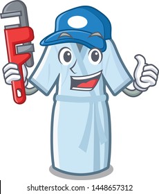 Plumber bathrobe isolated with in the cartoon