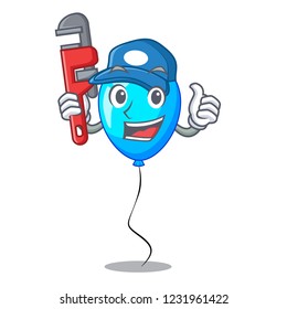 Plumber blue balloon bunch design on cartoon