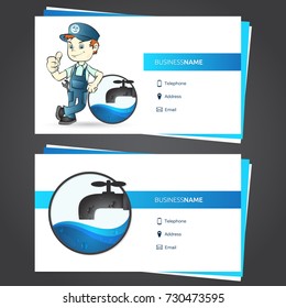 Plumber Business Card For Repair Concept