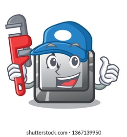 Plumber A button attached a cartoon keyboard