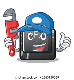 Plumber button f7 isolated in the character