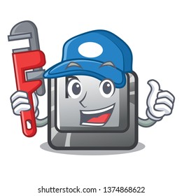 Plumber button P on a game cartoon