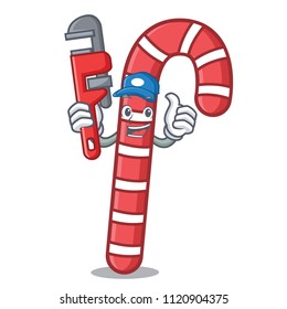 Plumber candy canes mascot cartoon