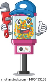 Plumber candy vending machine on the cartoon