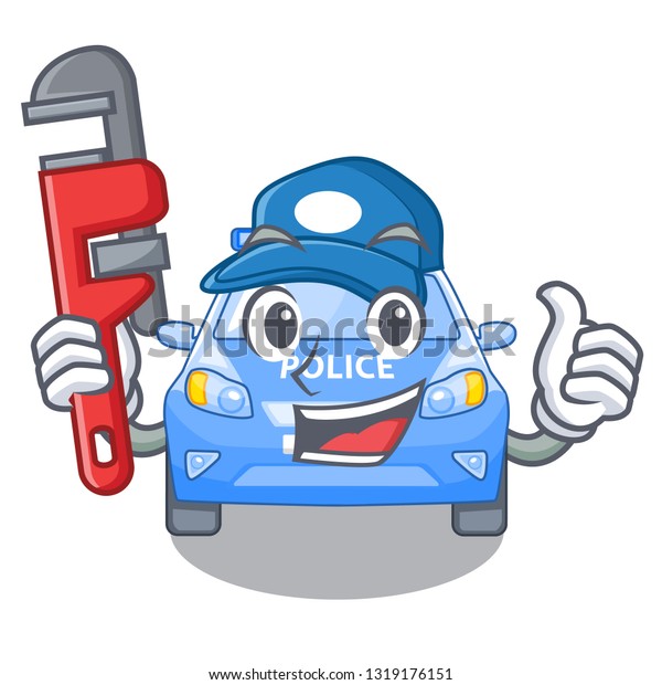 Plumber car police\
isolated with in\
mascot