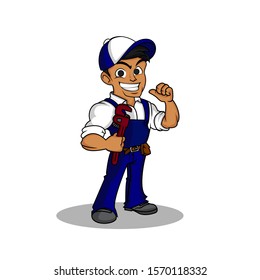 Plumber Cartoon character Mascot Vector Illustration vector cartoon