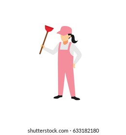 Plumber character design vector.
