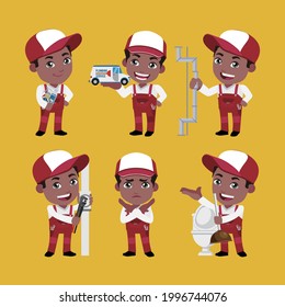 Plumber character with different poses