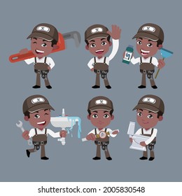Plumber character with different poses