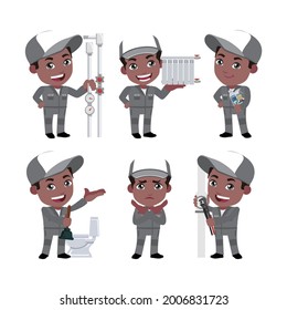 Plumber character with different poses