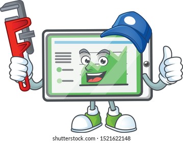 Plumber up chart horizontal table on white background