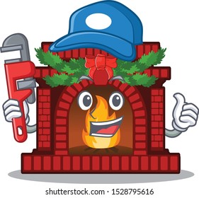 Plumber christmas fireplace on with the character