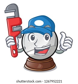 Plumber christmas snow globe in shape cartoon