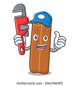 Plumber cinnamon mascot cartoon style