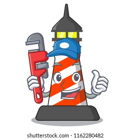 Plumber classic cartoon lighthouse of red