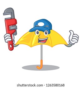 Plumber classic yellow umbrella in shape cartoon