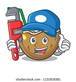 Plumber cocktail coconut mascot cartoon