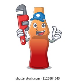 Plumber cola bottle jelly candy mascot cartoon