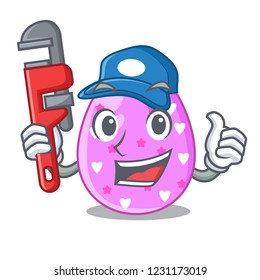Plumber color the easter eggs isolated mascot