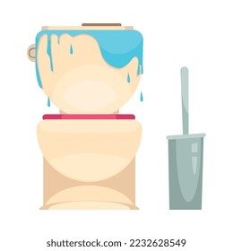 Plumber composition with isolated cartoon style home fixture fixing image on blank background vector illustration