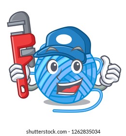 Plumber concept yarn wool sew in cartoon