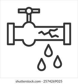 Plumber Crack Icon Vector Illustration Outline