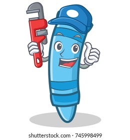 Plumber crayon character cartoon style